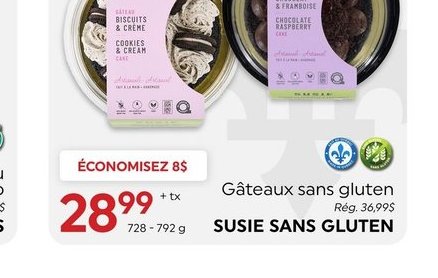 Gâteaux sans gluten Susie