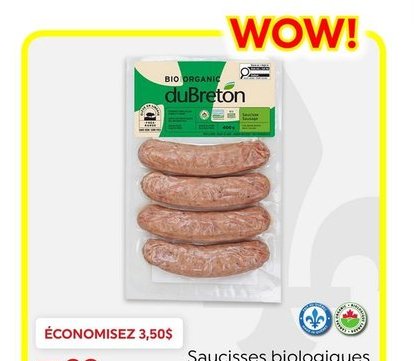 Saucisses biologiques DUBRETON