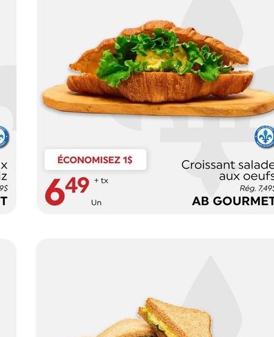 Croissant salade aux oeufs AB GOURMET