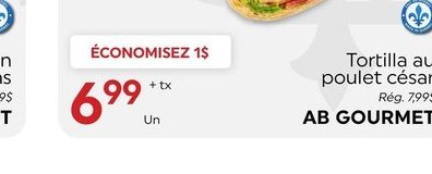 Tortilla au poulet César AB GOURMET