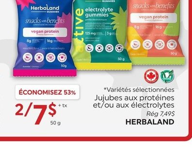 Jujubes aux protéines et/ou aux électrolytes