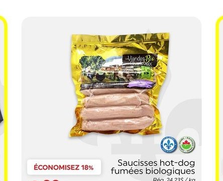 Saucisses hot-dogs biologiques LES VIANDES BIO …