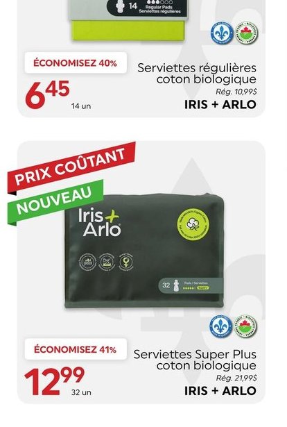 Iris + Arlo Serviettes régulières coton biologi…