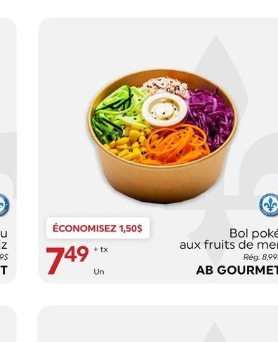 Bol poké aux fruits de mer AB GOURMET