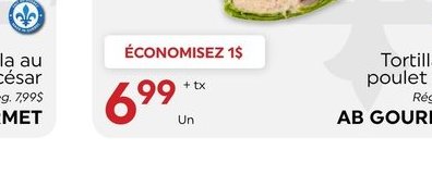 Tortilla au poulet ail AB GOURMET