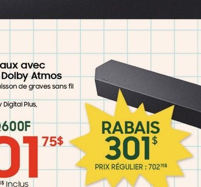 Samsung Barre de son 2 canaux HW-B400F