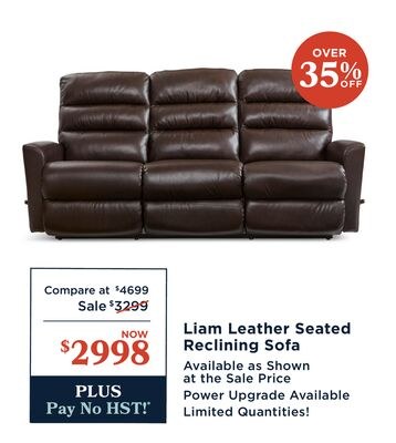 Liam Leather Seated Reclining Sofa