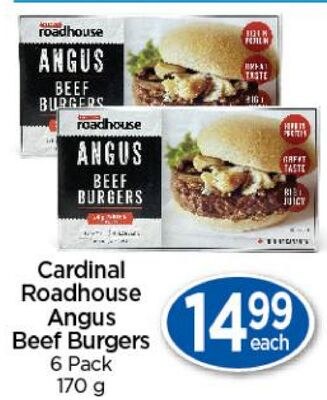 Cardinal Roadhouse Angus Beef Burgers