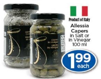 Allessia Capers in Salt or in Vinegar