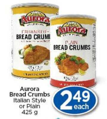 Aurora Bread Crumbs Italian Style or Plain