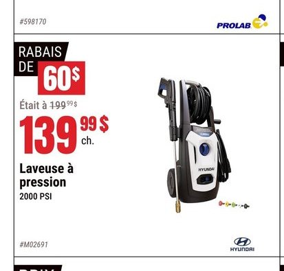 Laveuse à pression 2000 PSI