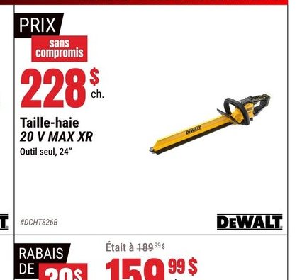 DeWALT Taille-haie 20V MAX XR