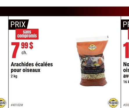 Arachides écalées pour oiseaux