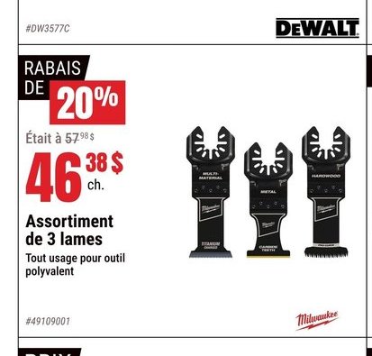 Milwaukee Assortiment de 3 lames