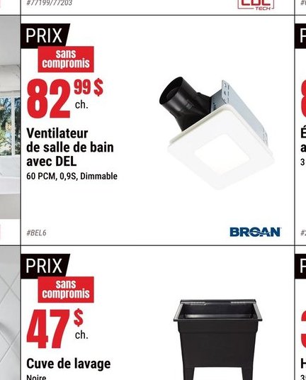 Ventilateur de salle de bain avec DEL 60 PCM, 0…
