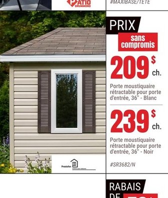 Porte moustiquaire rétractable pour porte d'ent…