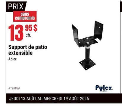 Support de patio extensible Acier