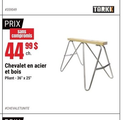 ELITE Chevalet en acier et bois