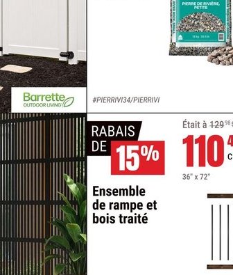 Ensemble de rampe et bois traité 36" x 72"