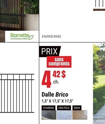Dalle Brico 1.5" x 17.5" x 17.5"