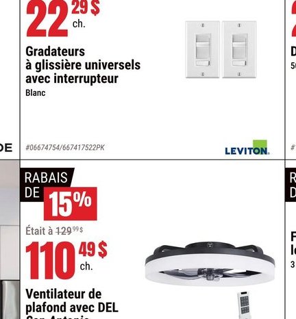 Gradateurs à glissière universels avec interrup…