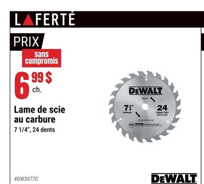 DeWALT Lame de scie au carbure
