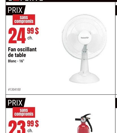 Fan oscillant de table