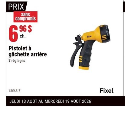 Pistolet à gâchette arrière