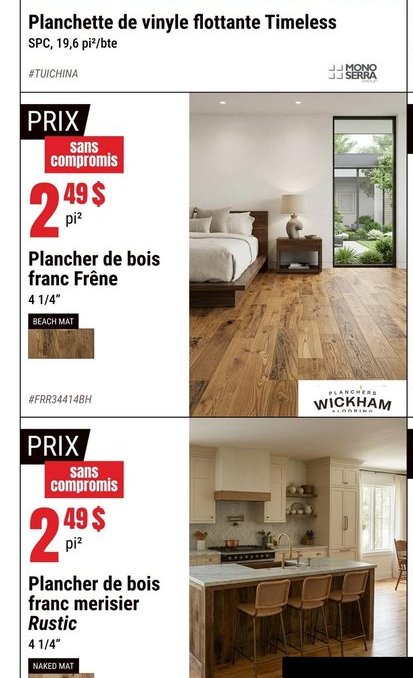 Plancher de bois franc Frêne