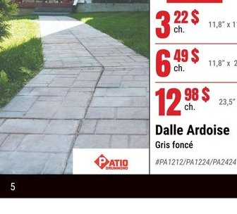 Dalle Ardoise Gris foncé 11.8" x 23.5"