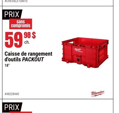 Milwaukee Caisse de rangement d'outils PACKOUT