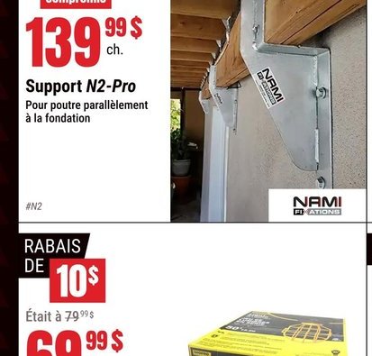 Support N2-Pro Pour poutre parallèlement à la f…