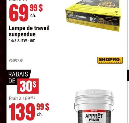 Lampe de travail suspendue 14/3 SJTW - 50'