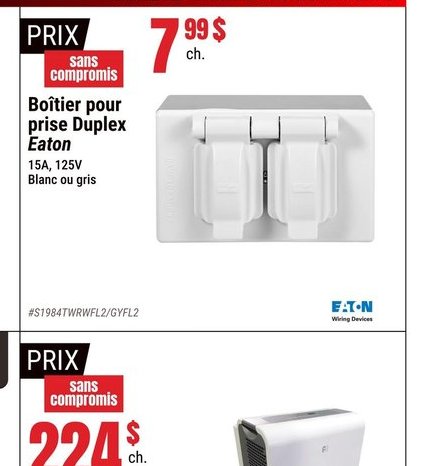 Boîtier pour prise Duplex Eaton