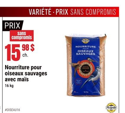 Nourriture pour oiseaux sauvages avec maïs