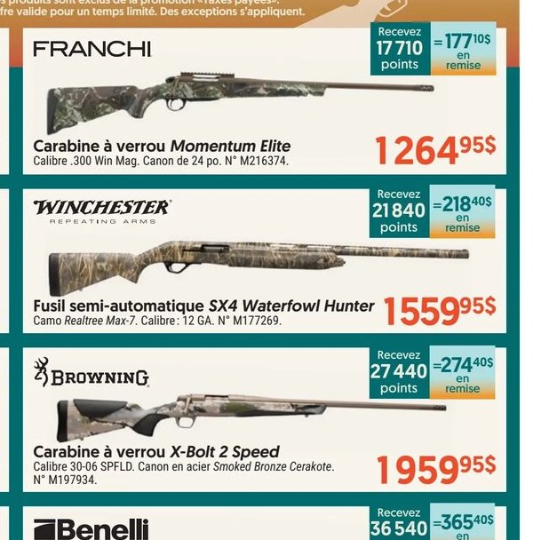 Carabine à verrou Momentum Elite Franchi