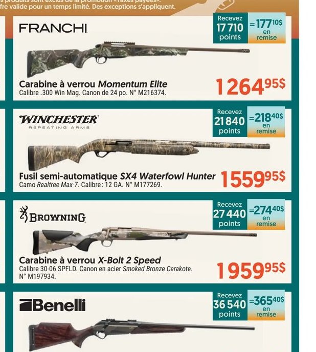 Carabine à verrou Momentum Elite Franchi