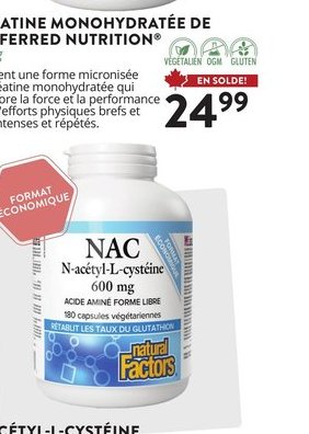 N-Acétyl-L-Cystéine 600 mg de Natural Factors
