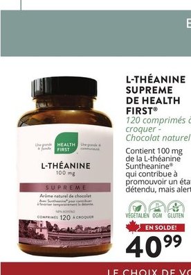 L-THÉANINE SUPRÊME DE HEALTH FIRST