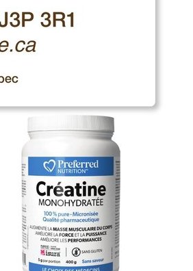 Créatine Monohydratée de Preferred Nutrition