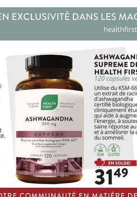 ASHWAGANDHA SUPRÊME DE HEALTH FIRST