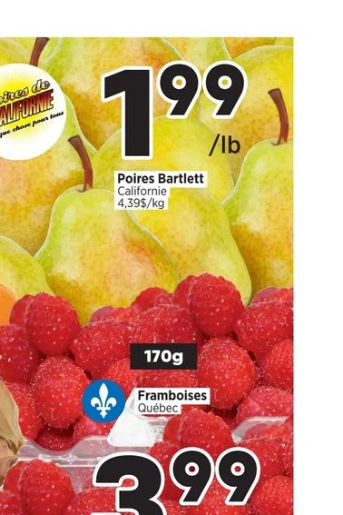 Poires Bartlett Californie