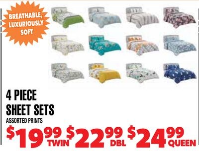 4 PIECE SHEET SETS