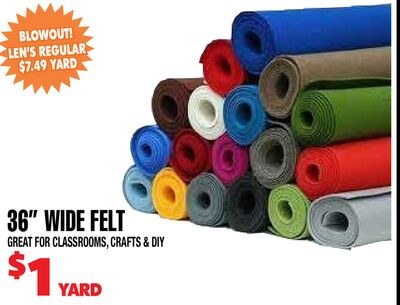 36" WIDE FELT