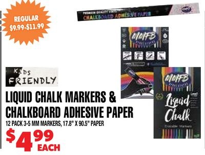 LIQUID CHALK MARKERS & CHALKBOARD ADHESIVE PAPER