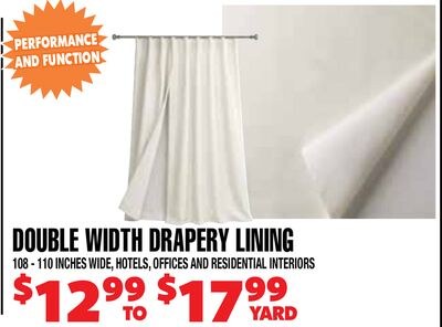 DOUBLE WIDTH DRAPERY LINING