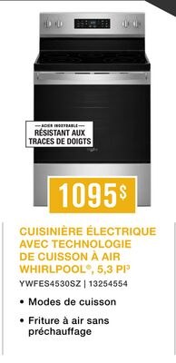 Whirlpool Cuisinière électrique 5,3 pi³ autonom…