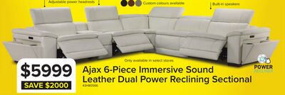 Ajax Leather 6-Piece Dual Power Reclining Secti…
