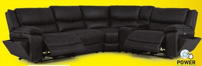 Weston 5-Piece Power Reclining Sectional with C…