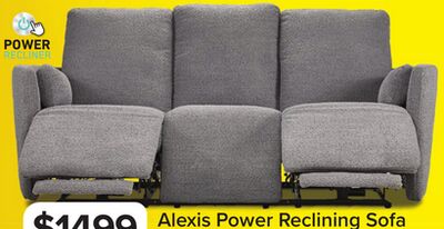Alexis Power Reclining Sofa - Grey